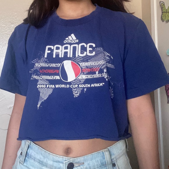 Cropped 2010 fifa World Cup France t-shirt - Picture 1 of 3